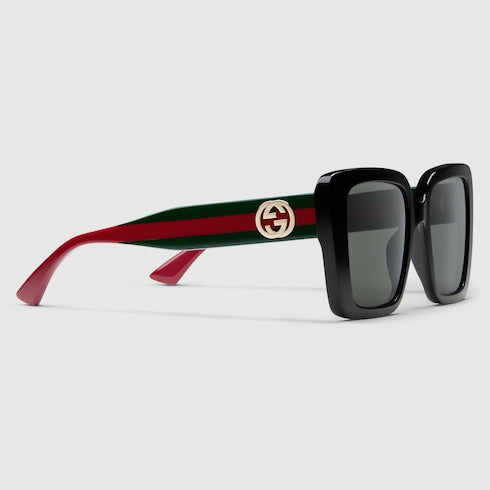Square frame sunglasses - black