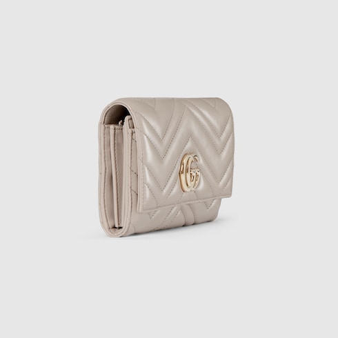 GG Marmont continental wallet - light grey leather