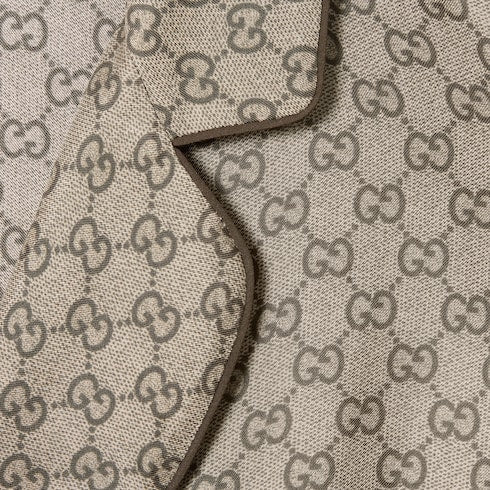 Printed silk twill shirt - beige and dark brown