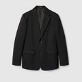 GG cotton blend canvas jacket - black