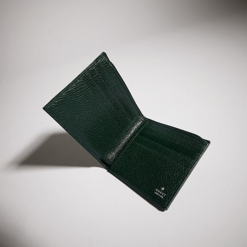 Gucci Essence Classic bi-fold wallet - dark green GG canvas