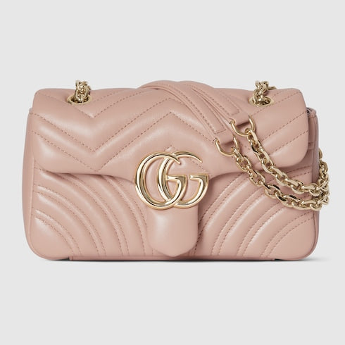 GG Marmont small shoulder bag - pink beige leather