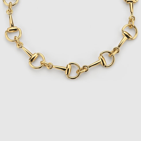 Horsebit motif necklace - gold-toned brass