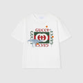 Children's cotton T-shirt with print - white
