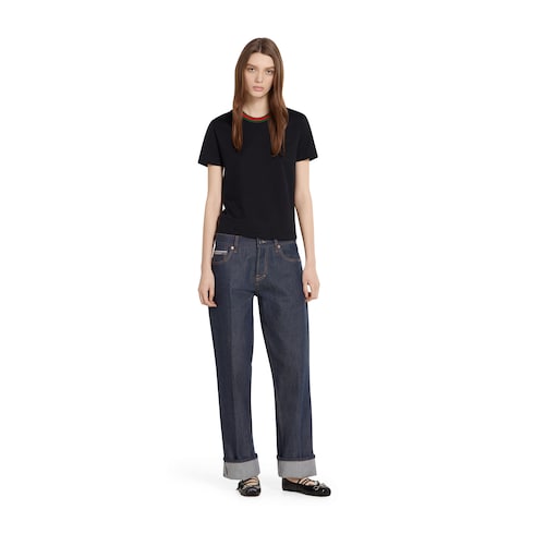 Cotton jersey T-shirt - black
