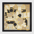Printed silk twill carré - black and beige