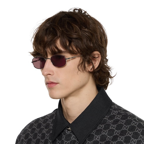 Oval frame sunglasses - silver