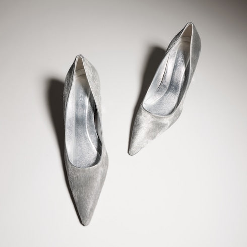 Women's Castello pump - grey calf hair