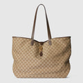 Gucci Jackie large tote bag - sand and brown GG canvas