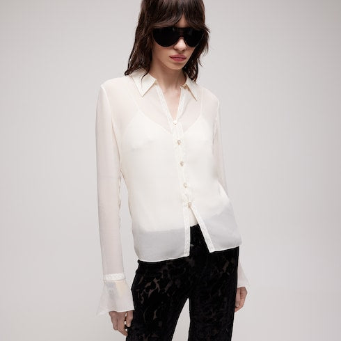 Light silk georgette shirt - white