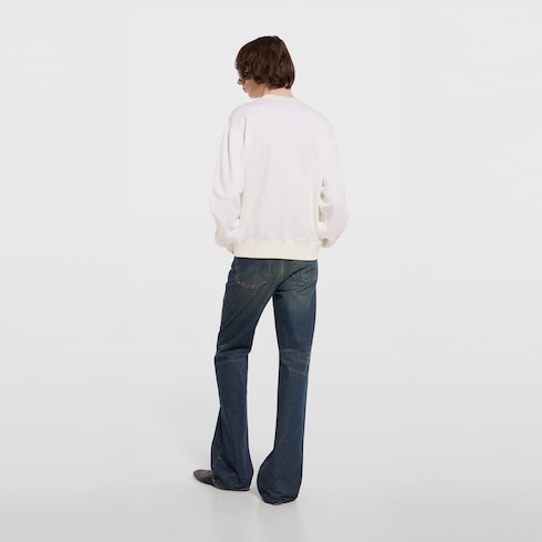Cashmere blend sweatshirt with print - white