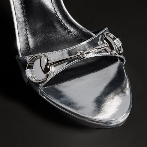 Women's Donna platform sandal - metallic silver leather
