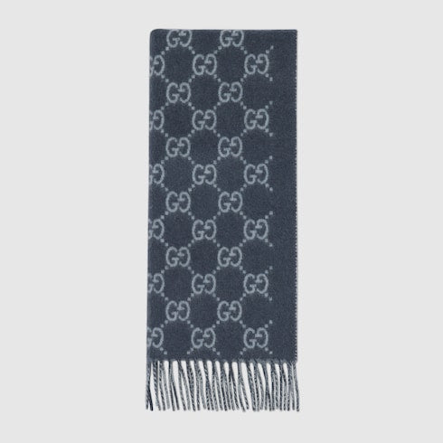 GG cashmere scarf - blue