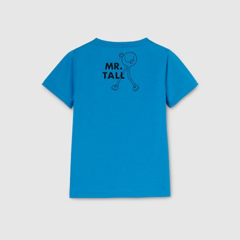 Children's cotton T-shirt with print - blue