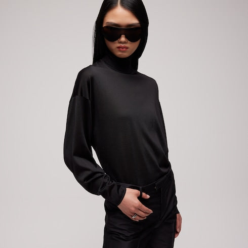 Extra fine silk sweater - black