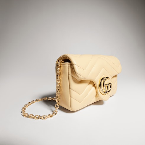 GG Marmont mini shoulder bag - light yellow leather