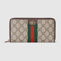 Ophidia zip around wallet - beige and brown GG Supreme