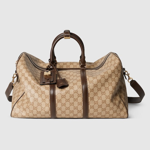 Gucci Essence Classic medium duffle bag - sand and brown GG canvas
