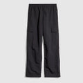 Froissé nylon faille cargo pants - black