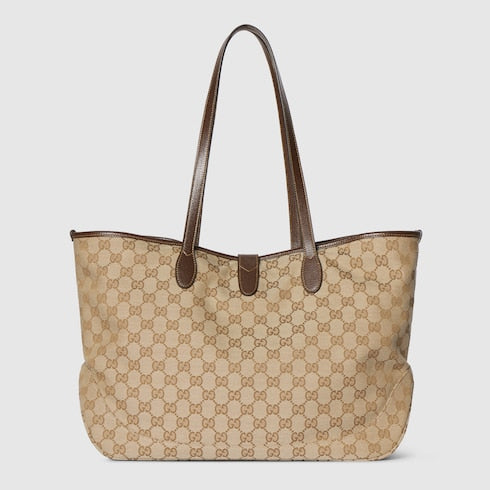 Gucci Jackie medium tote bag - sand and brown GG canvas