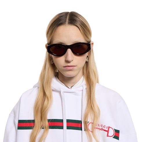 Oval frame sunglasses - brown tortoiseshell
