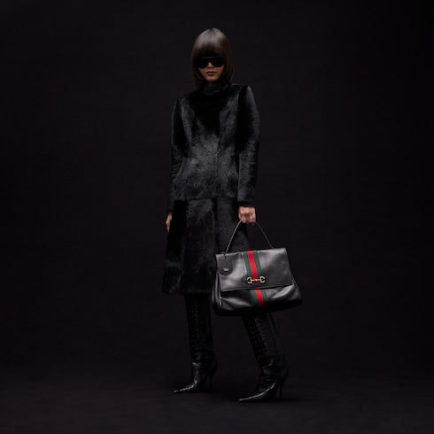 Paparazzo large top handle bag - black leather