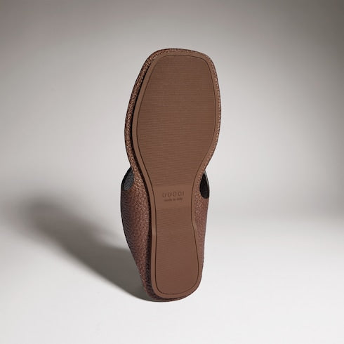 Men's thong sandal with Interlocking G - dark brown leather