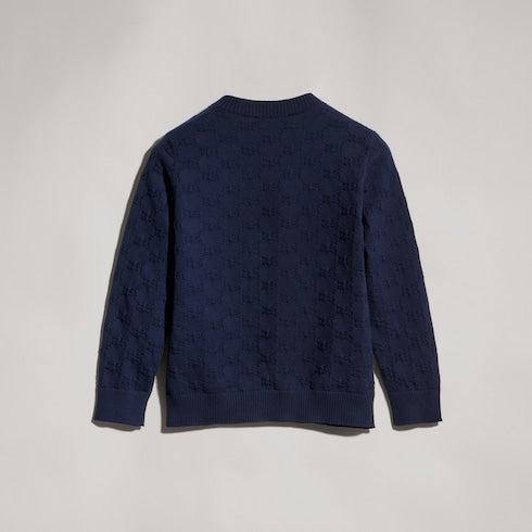 Children's GG cotton cardigan - navy