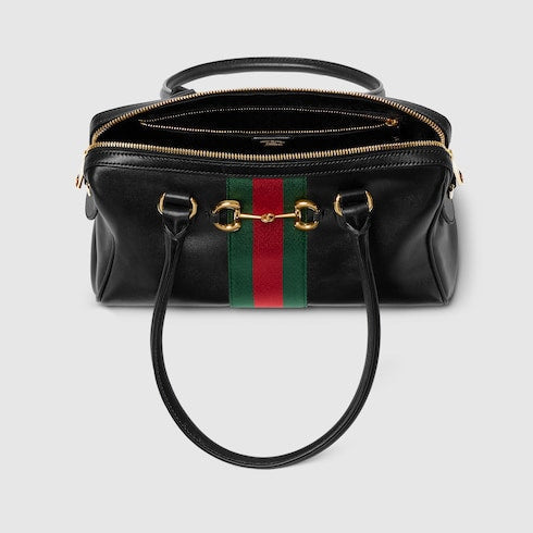 Borsetto medium boston bag - black leather