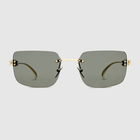 Frameless square sunglasses - gold