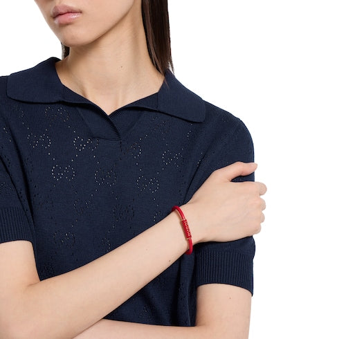 Bracelet with enamel Gucci - bright red leather