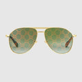 Aviator frame sunglasses - gold-toned metal
