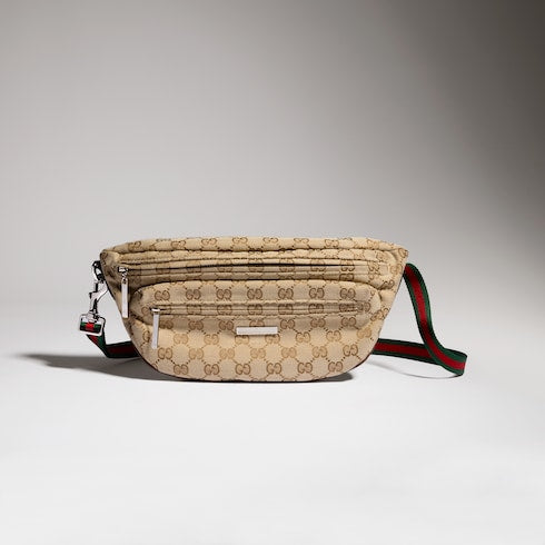 Gucci Tag small crossbody bag - sand and brown GG canvas