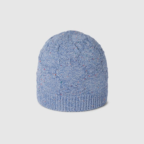 Baby GG cotton jacquard hat - light blue
