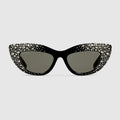 Cat-eye frame sunglasses - black
