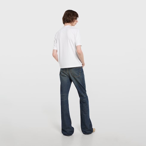 Soft rayon jersey T-shirt with embroidery - white