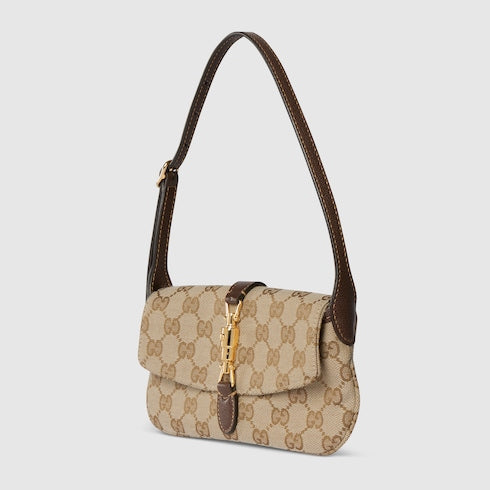 Gucci Jackie small shoulder bag - sand and brown GG canvas