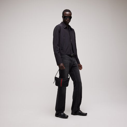 Men's driver with Gucci crest - black leather