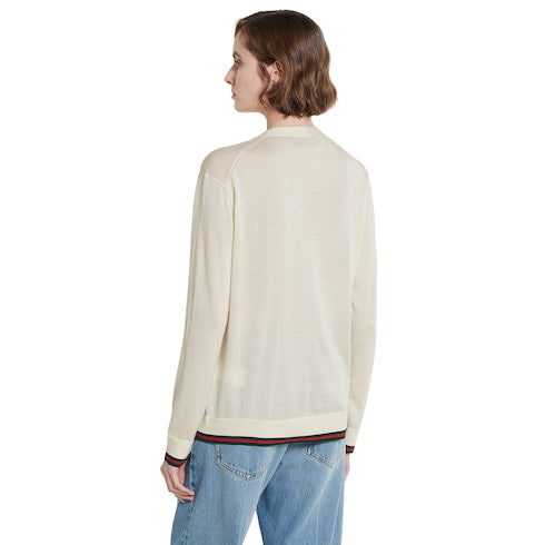 Extra fine cashmere silk cardigan - white