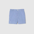 Children's gingham cotton shorts - light blue and white