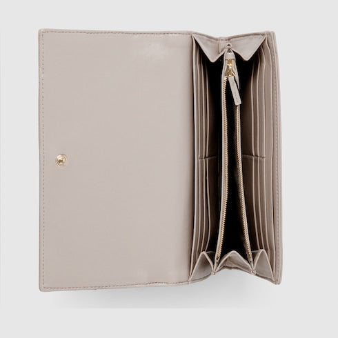 GG Marmont continental wallet - light grey leather