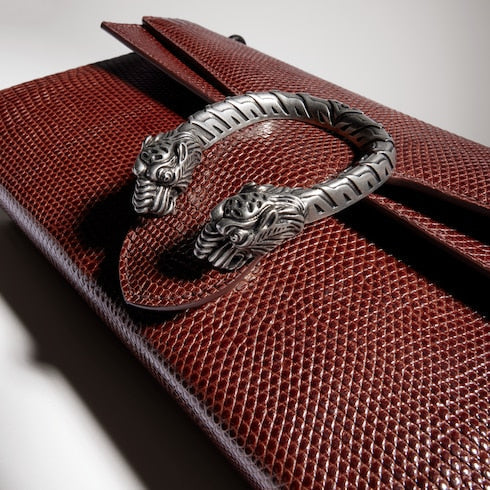 Dionysus lizard medium shoulder bag - chestnut