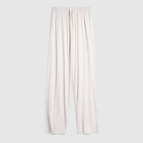 Soft rayon jersey sportswear pants - ivory
