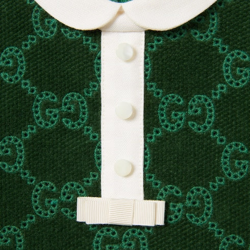 Baby GG cotton velvet dress - green