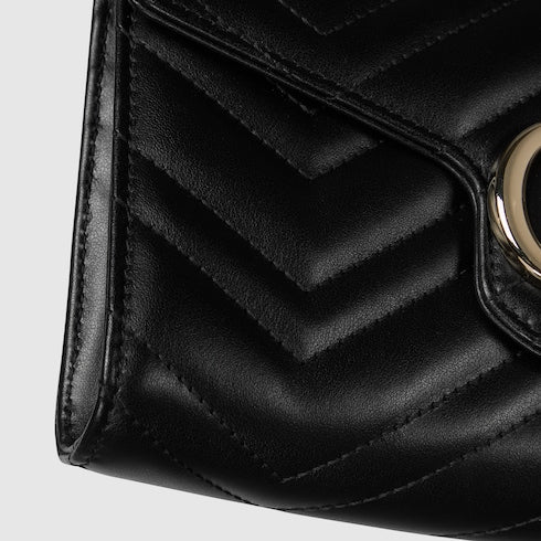 GG Marmont wallet on chain - black leather