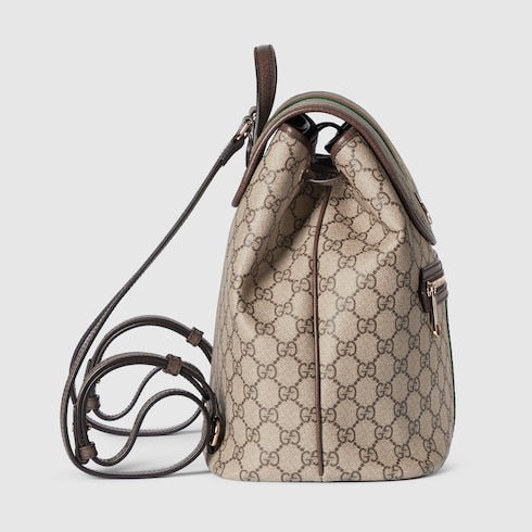 Ophidia medium backpack - beige and brown GG fabric