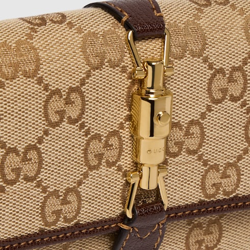 Gucci Jackie wallet on chain - sand and brown GG canvas