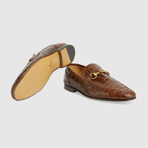 Men's Gucci Jordaan crocodile loafer - brown
