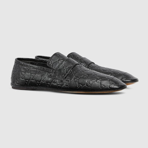 Men's Ragazzo loafer - black embossed GG leather