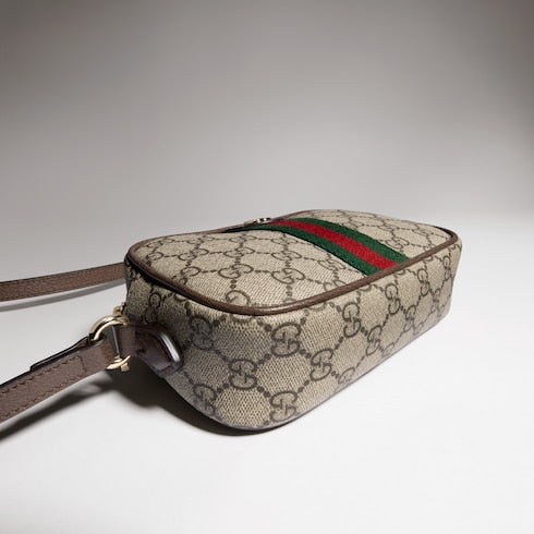 Ophidia small camera bag - beige and brown GG fabric